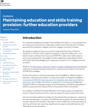 Maintaining education and skills training provision: Further education providers